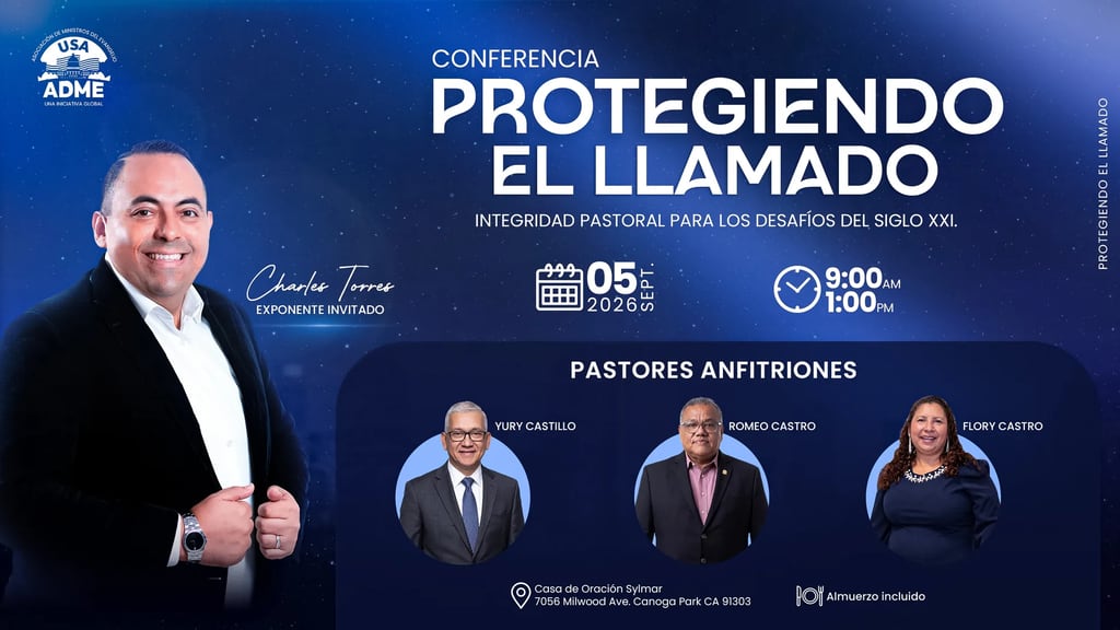 Protecting the Call conference poster featuring Charles Torres and the host pastors
